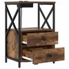 vidaXL Nachttisch mit Speicher 2 pcs Ger&auml;ucherte Eiche 40 x 31 x 60 cm
