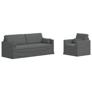 vidaXL Sofa Set 2 pcs Dunkelgrau 198 x 78 x 80 cm Stoff