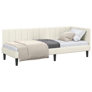 vidaXL Eckbettgestell Creme 80 x 200 cm Samt