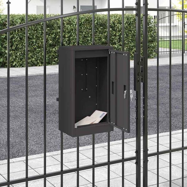 vidaXL Briefkasten Schwarz 30 x 23 x 55 cm Stahl
