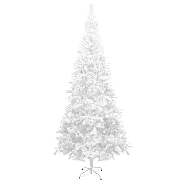 vidaXL Künstlicher Weihnachtsbaum mit Beleuchtung Kugeln L 240 cm Weiß
