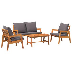 vidaXL Bistrogarnitur 4 stk. Braun Massivholz Akazie