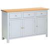 vidaXL Sideboard 110x33,5x70 cm Massivholz Eiche