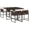 vidaXL 5-tlg. Garten-Essgruppe mit Kissen Braun Poly Rattan