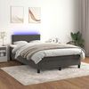 vidaXL Boxspringbett mit Matratze & LED Dunkelgrau 120x190 cm Samt