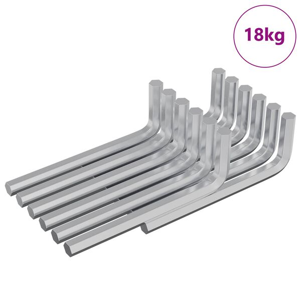 vidaXL Inbusschl&uuml;ssel 1800 pcs Silber 32 x 86 mm Stahl