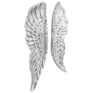 vidaXL Fl&uuml;gel-Skulptur 2 Stk. Silber 31 x 5 x 91 cm Aluminium