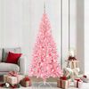 vidaXL Weihnachtsbaum mit 300 LEDs mit St&auml;nder Rosa 210 cm PVC