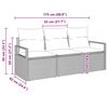 vidaXL Gartensofa-set mit Kissen 3 pcs Schwarz Poly-Rattan