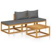 vidaXL 4-tlg. Garten-Lounge-Set mit Auflagen Massivholz Akazie