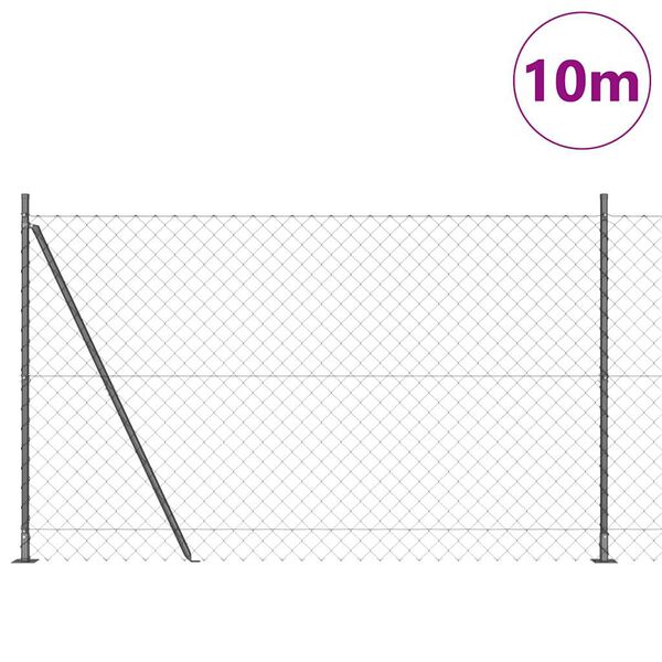 vidaXL Zaunpfosten Grau 10 x 1,5 m (60 x 60 mm Maschen) Stahl und PVC