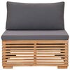 vidaXL 5-tlg. Garten-Lounge-Set mit Auflagen Massivholz Teak