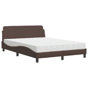 vidaXL Bett mit Matratze "Dover" Braun 120x200 cm Kunstleder
