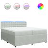 vidaXL Boxspringbett mit Matratze Hellgrau 200x200 cm Samt