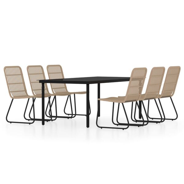 vidaXL 7-tlg. Garten-Essgruppe Eichen-Optik