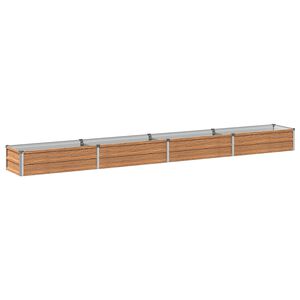 vidaXL Hochbeet im Garten Holz Braun 320 x 40 x 24 cm Verzinkter Stahl
