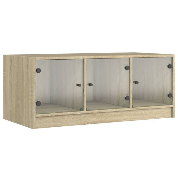 vidaXL Couchtisch mit Glast&uuml;ren Sonoma-Eiche 102x50x42 cm