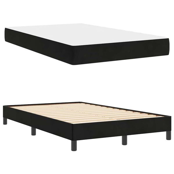 vidaXL Boxspringbett mit Matratze Schwarz 120 x 220 cm Stoff