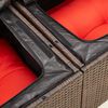 vidaXL Gartensofa mit Kissen 2-Sitzer Braun Poly Rattan