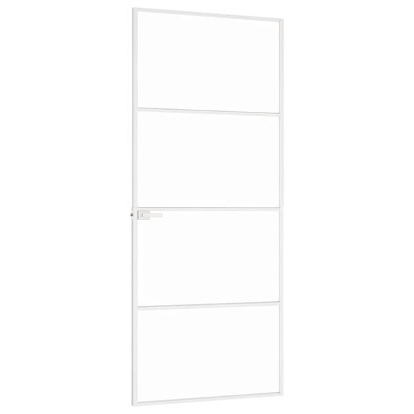 vidaXL Innent&uuml;r Wei&szlig; 83x201,5 cm Hartglas & Aluminium Schlank