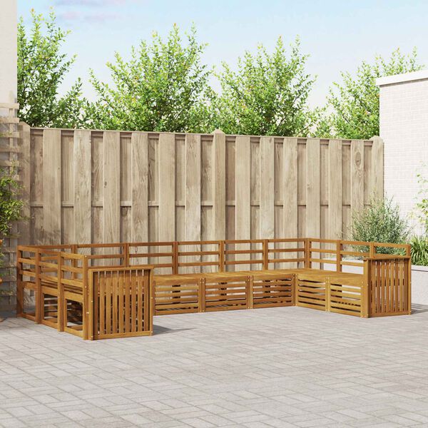 vidaXL Sofagarnituren 10 pcs Natur Massivholz Akazie