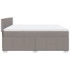 vidaXL Boxspringbett mit Matratze Taupe 180x200 cm Stoff