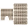 vidaXL Handgewebtes Badematten-Set Jute Stoff Natur und Wei&szlig;
