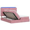 vidaXL LED-Speicherbett mit Matratze Rosa 180 x 200 cm Samt