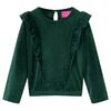 Kinderbluse mit R&uuml;schen Dunkelgr&uuml;n 104