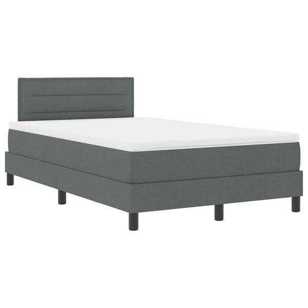 vidaXL Boxspringbett mit Matratze Dunkelgrau 120 x 190 cm Stoff