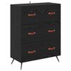 vidaXL Highboard Schwarz Eichen-Optik 69,5 x 34 x 180 cm Holzwerkstoff