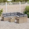 vidaXL Gartensofa-set mit Kissen 9 pcs Beige Poly-Rattan