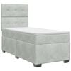 vidaXL Boxspringbett mit Matratze Hellgrau 90 x 200 cm Samt