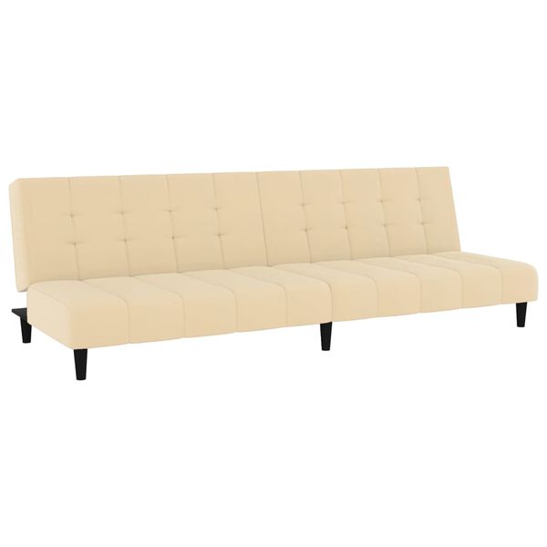 vidaXL Schlafsofa 2-Sitzer Creme Samt