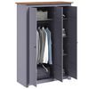 vidaXL Kleiderschrank 3-T&uuml;rig Grau 118&times;50&times;171,5 cm Kiefer Panama Serie