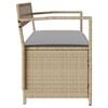 vidaXL Gartenbank mit Stauraum und Kissen Beige Poly Rattan