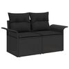 vidaXL Gartensofa-set mit Speicher 7 pcs Schwarz Poly-Rattan