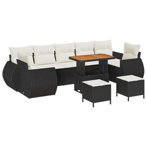 vidaXL Gartensofa-set 10 pcs Schwarz Poly-Rattan