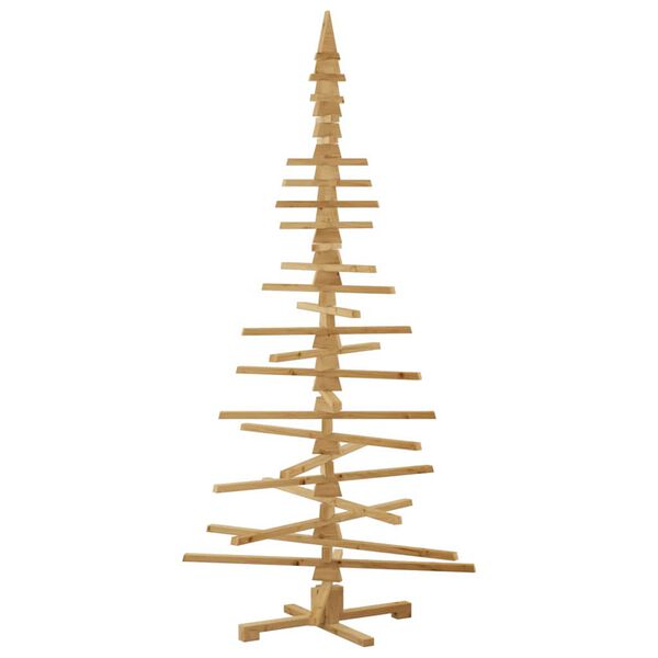 vidaXL Holz Weihnachtsbaum mit St&auml;nder Braun 210 cm Massivholz Kiefer