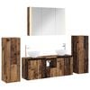 vidaXL Badezimmerm&ouml;bel-Set 6 pcs Altholz Ingenieurholz und Glas