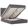 vidaXL Ottoman-Bett mit Matratze & LEDs Grau 140x200 cm Kunstleder