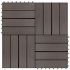 vidaXL Terrassenfliese 11 pcs Dunkelbraun 30 x 30 cm WPC