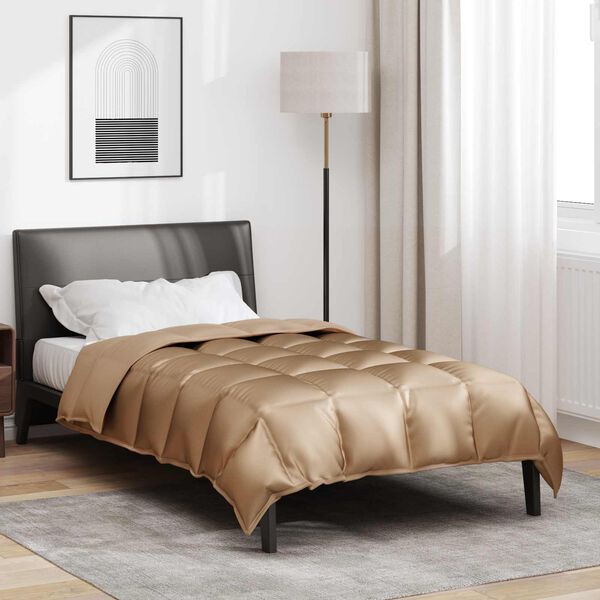 vidaXL Winterbettdecke Gold 220 x 140 cm Satin und Mikrofaser