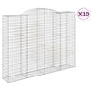 vidaXL Gabionen mit Hochbogen 10 Stk 300x50x220/240cm Verzinktes Eisen