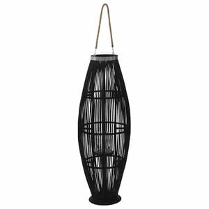 vidaXL H&auml;ngender Kerzenleuchter Bambus Schwarz 95cm