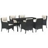 vidaXL Garten Essgruppe 7 Stk. Schwarz Poly-Rattan
