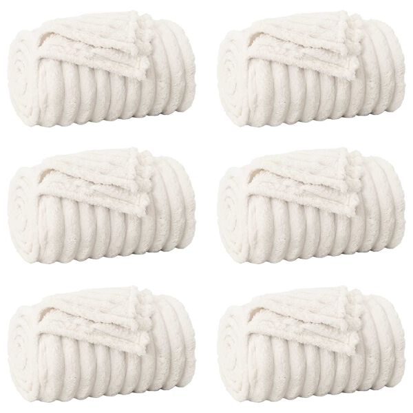 vidaXL Wohndecken 6 pcs Creme 200 x 150 cm Fleece