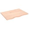 vidaXL Tischplatte 80x60x2 cm Massivholz Eiche Unbehandelt
