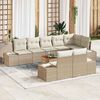 vidaXL Garten-Sofa-Set 9 pcs Beige und Wei&szlig;