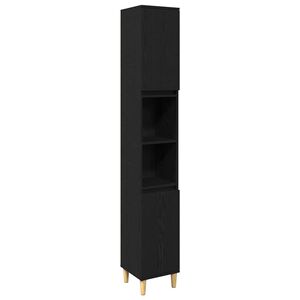 vidaXL Badezimmerm&ouml;bel-Set 3 stk. Schwarz 80 x 33 x 60 cm